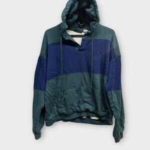 Vintage Grand Banks Performance Colorblock Hoodie Sweatshirt Large USA 90s V08